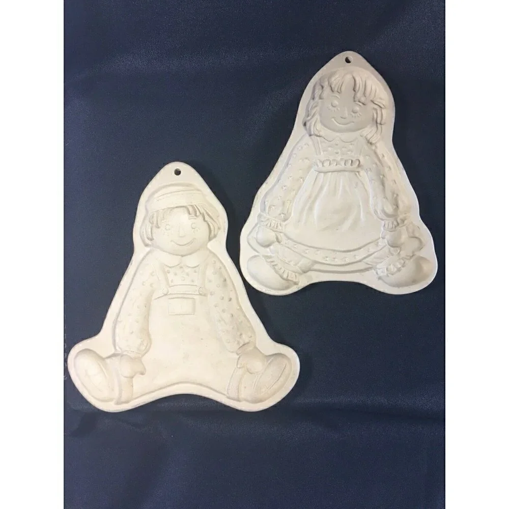 Brown Bag RAGGEDY ANN & ANDY Cookie Molds HILL DESIGN 1985 & 1986